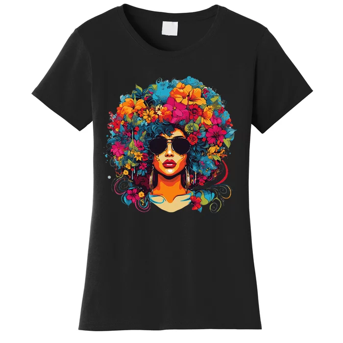 Afro Hair Natural Black History Pride Black Melanin Women's T-Shirt