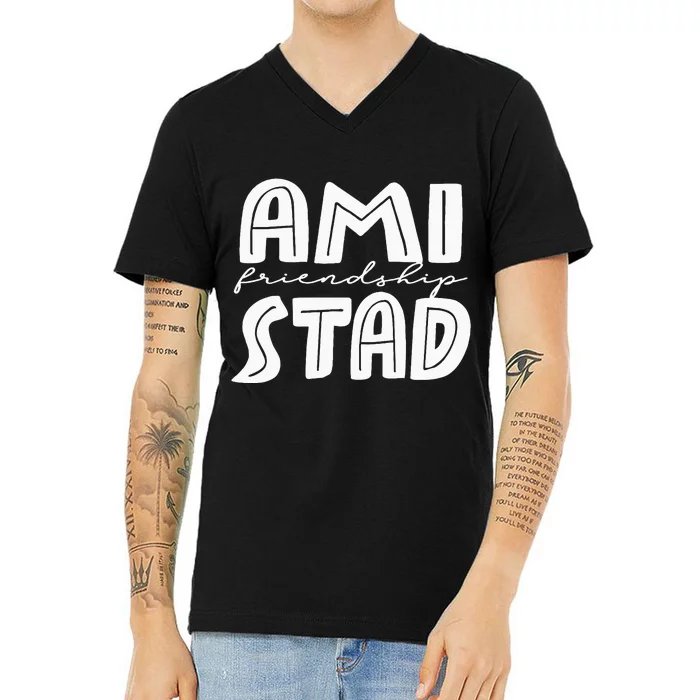 Amistad House Of Friendship Rca Friendly School Spirit V-Neck T-Shirt