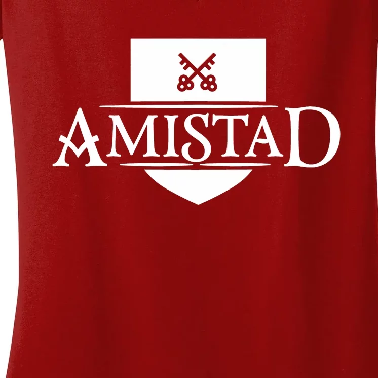 Amistad House Of Friendship House Retro Friendship Women's V-Neck T-Shirt