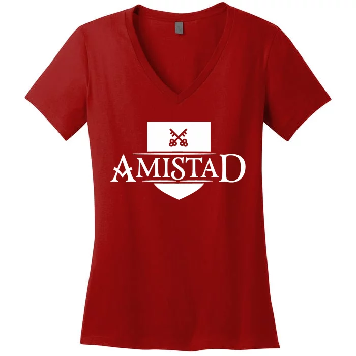 Amistad House Of Friendship House Retro Friendship Women's V-Neck T-Shirt