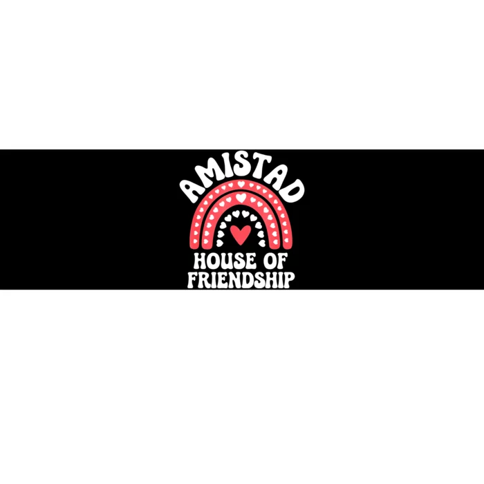 Amistad House Of Friendship Boho Heart Rainbow Bumper Sticker