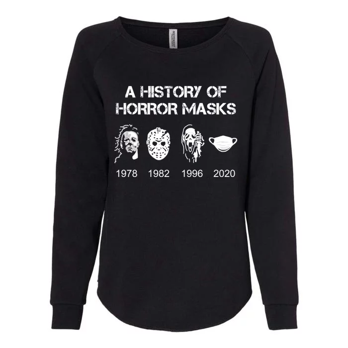 A History Of Horror Masks Halloween And Movie Gift Womens California Wash Sweatshirt