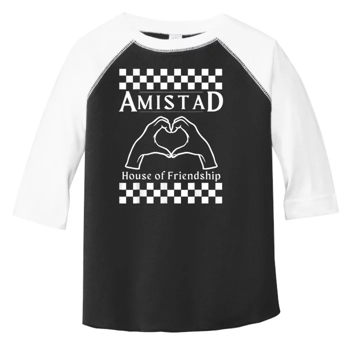 Amistad House Of Friendship Red Retro Groovy Social Amistad Toddler Fine Jersey T-Shirt