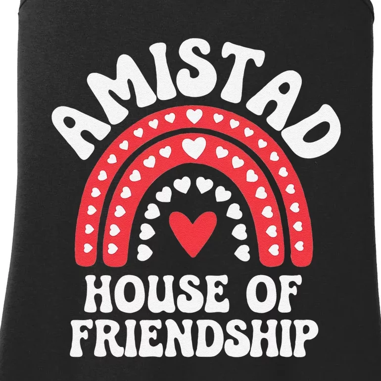 Amistad House Of Friendship Boho Heart Rainbow Gift Ladies Essential Tank