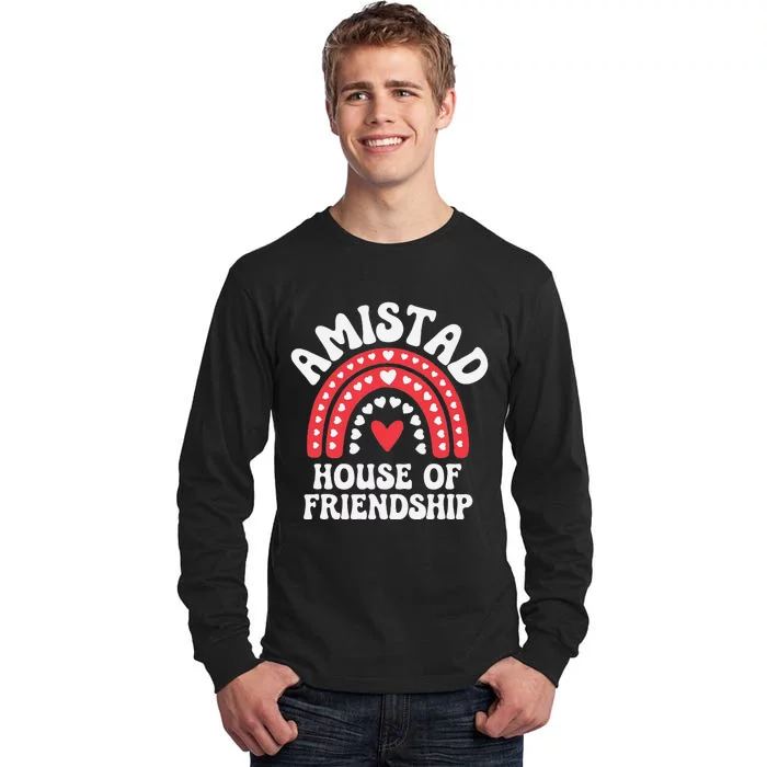 Amistad House Of Friendship Boho Heart Rainbow Gift Tall Long Sleeve T-Shirt