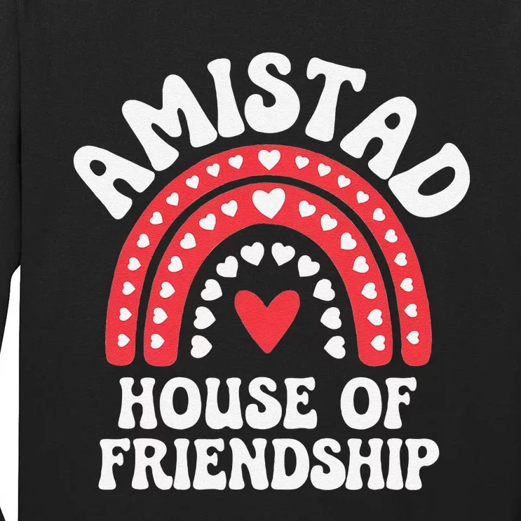 Amistad House Of Friendship Boho Heart Rainbow Gift Tall Long Sleeve T-Shirt