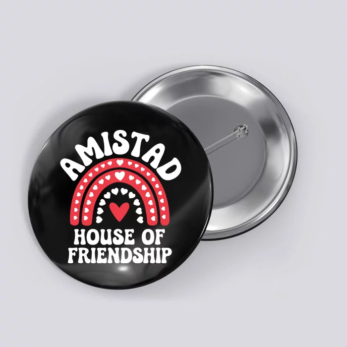 Amistad House Of Friendship Boho Heart Rainbow Button