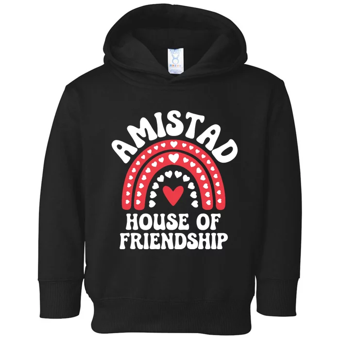 Amistad House Of Friendship Boho Heart Rainbow Toddler Hoodie