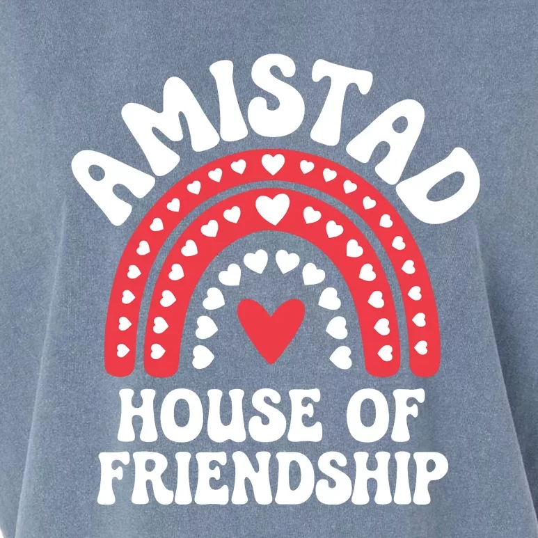 Amistad House Of Friendship Boho Heart Rainbow Garment-Dyed Women's Muscle Tee