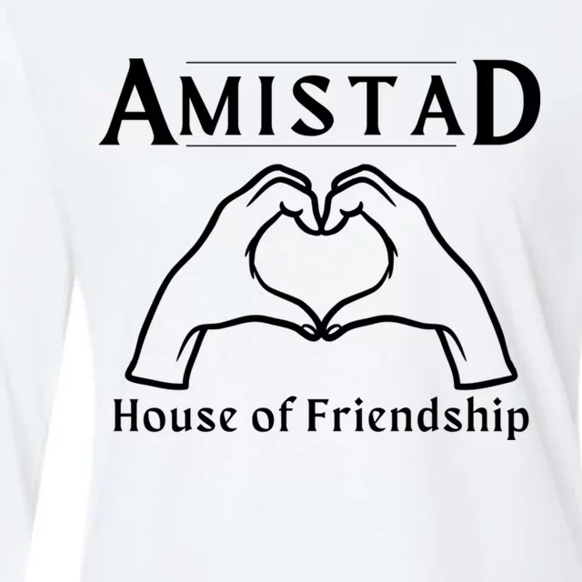 Amistad House Of Friendship Rca Friendly School Spirit Womens Cotton Relaxed Long Sleeve T-Shirt