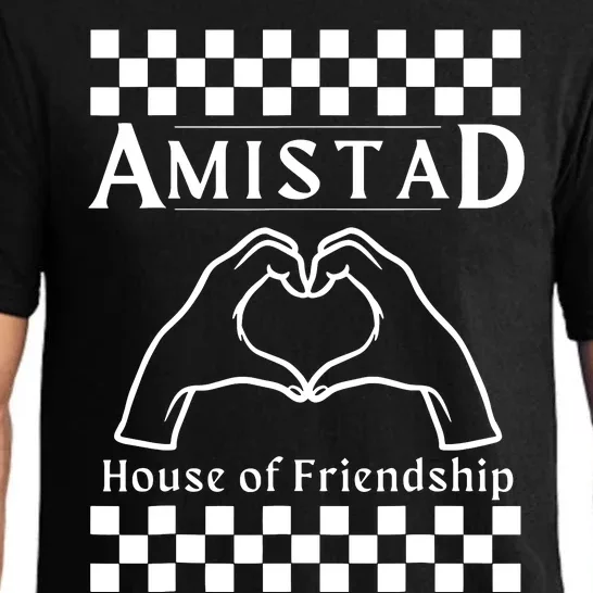 Amistad House Of Friendship Red Retro Groovy Social Amistad Pajama Set