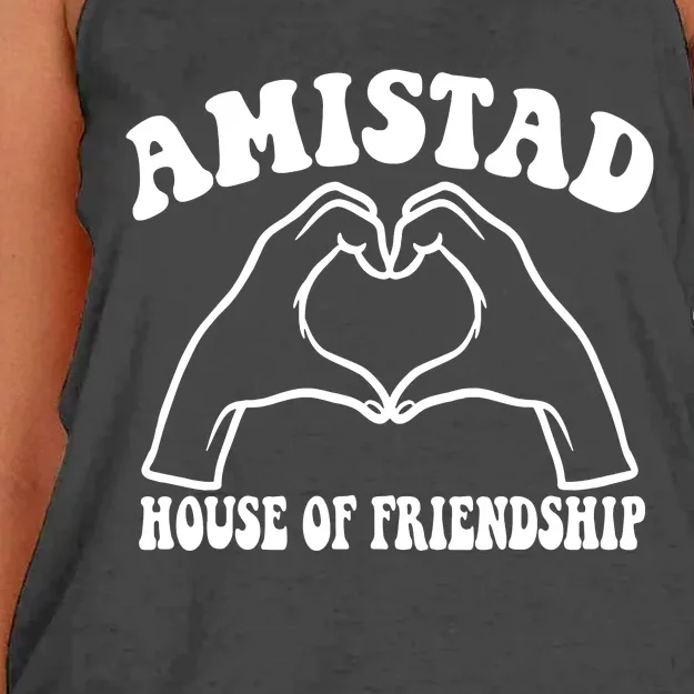 Amistad House Of Friendship Rca Friendly School Spirit Women's Knotted Racerback Tank