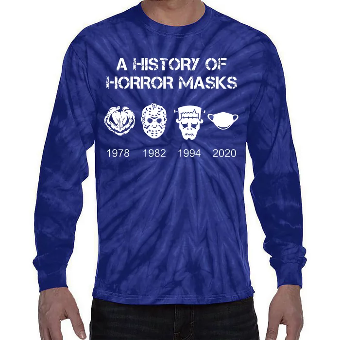 A History Of Horror Masks Tie-Dye Long Sleeve Shirt