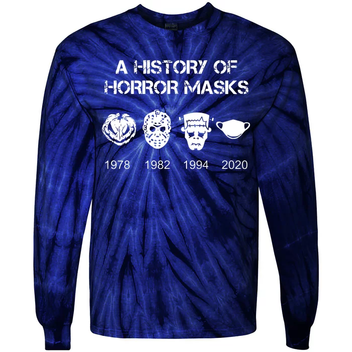 A History Of Horror Masks Tie-Dye Long Sleeve Shirt