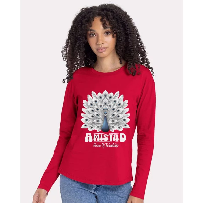 Amistad House Of Friendship Rca School Amistad House Red Womens Cotton Relaxed Long Sleeve T-Shirt