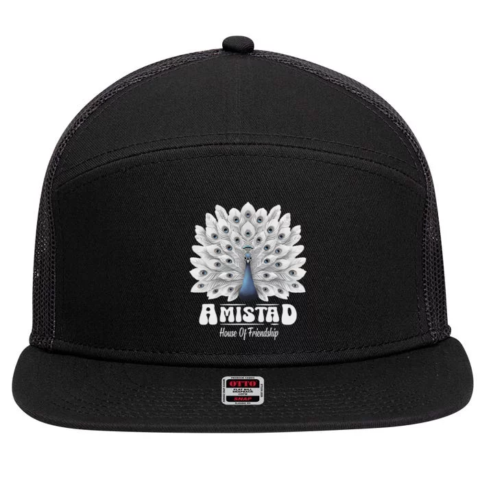 Amistad House Of Friendship Rca School Amistad House Red Gift 7 Panel Mesh Trucker Snapback Hat