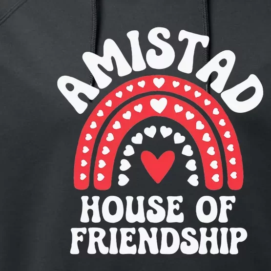 Amistad House Of Friendship Boho Heart Rainbow Performance Fleece Hoodie