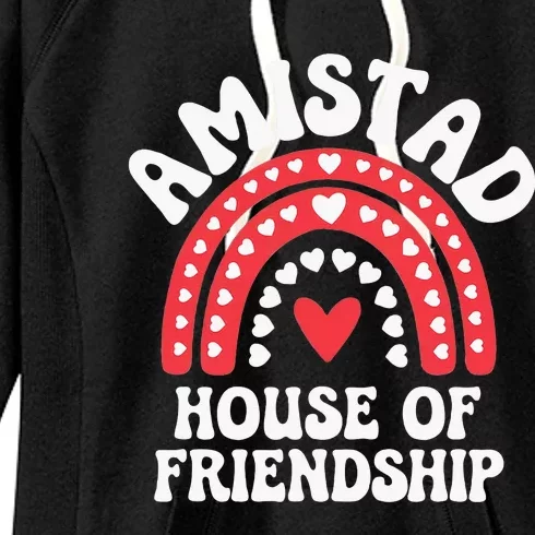 Amistad House Of Friendship Boho Heart Rainbow Women's Fleece Hoodie