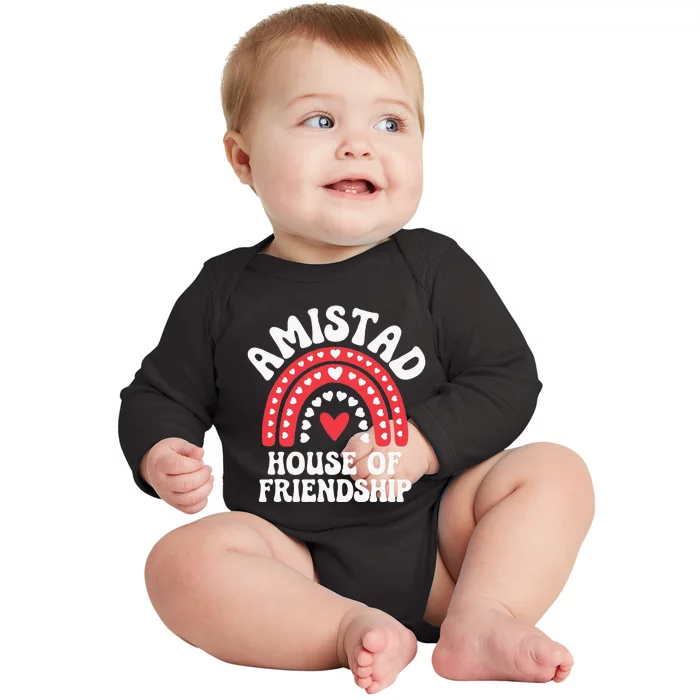 Amistad House Of Friendship Boho Heart Rainbow Baby Long Sleeve Bodysuit