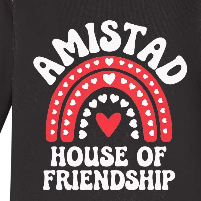 Amistad House Of Friendship Boho Heart Rainbow Baby Long Sleeve Bodysuit