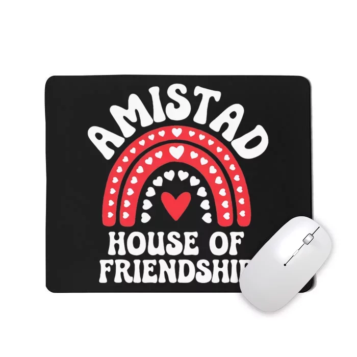 Amistad House Of Friendship Boho Heart Rainbow Mousepad