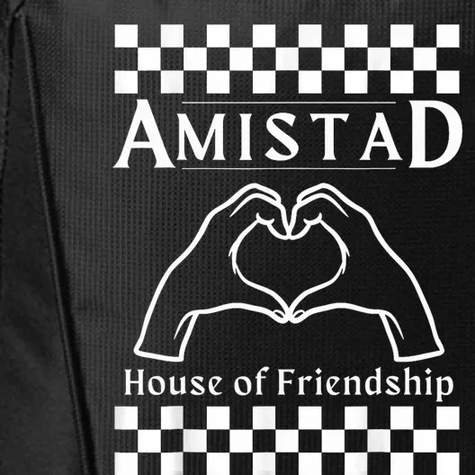 Amistad House Of Friendship Red Retro Groovy Social Amistad City Backpack