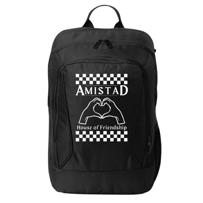 Amistad House Of Friendship Red Retro Groovy Social Amistad City Backpack