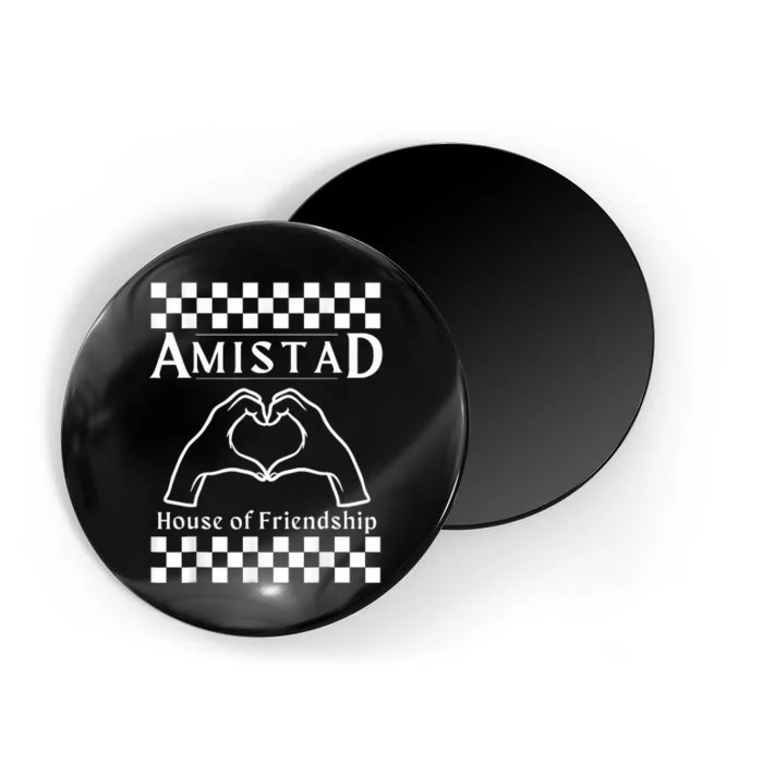 Amistad House Of Friendship Red Retro Groovy Social Amistad Magnet