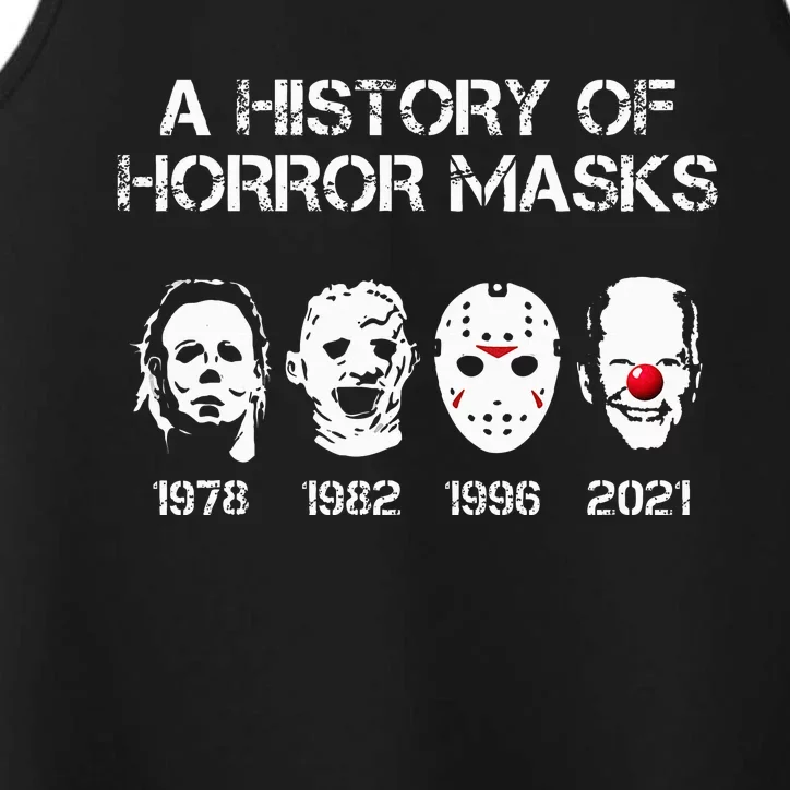 A History Of Horror Masks Halloween Funny Costume Anti Biden Performance Tank