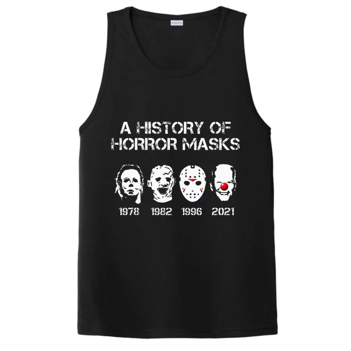 A History Of Horror Masks Halloween Funny Costume Anti Biden Performance Tank