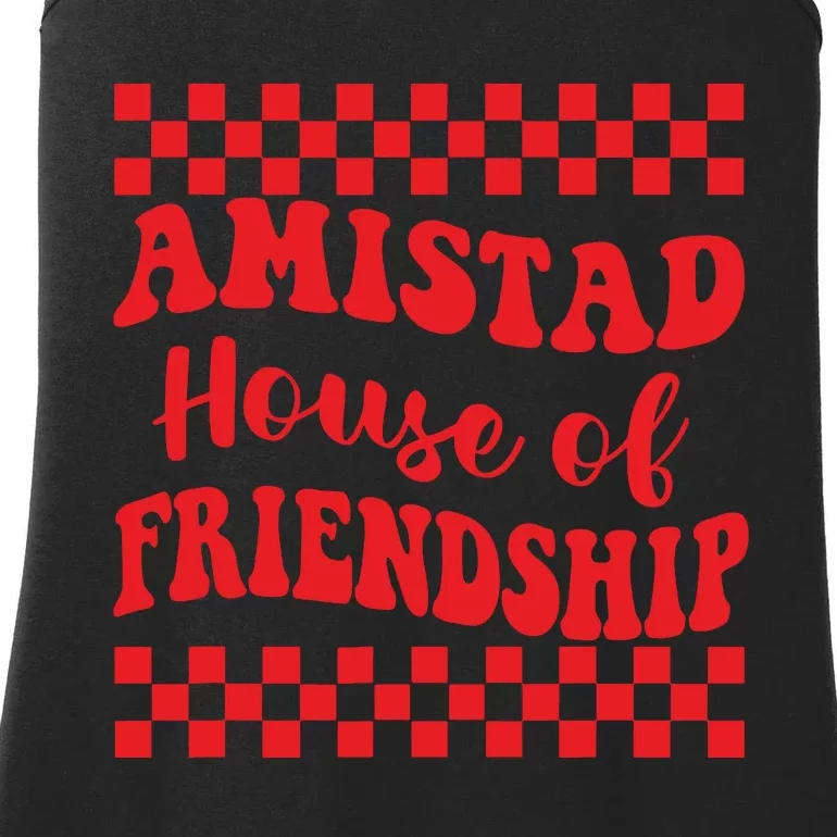 Amistad House Of Friendship House Retro Groovy Friendship Ladies Essential Tank