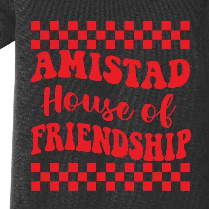 Amistad House Of Friendship House Retro Groovy Friendship Baby Bodysuit