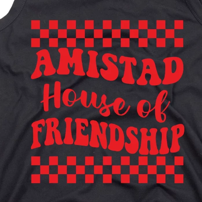 Amistad House Of Friendship House Retro Groovy Friendship Tank Top