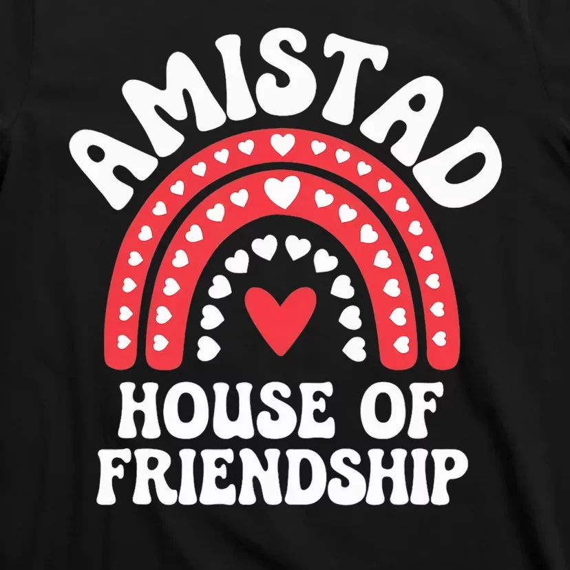 Amistad House Of Friendship Boho Heart Rainbow T-Shirt