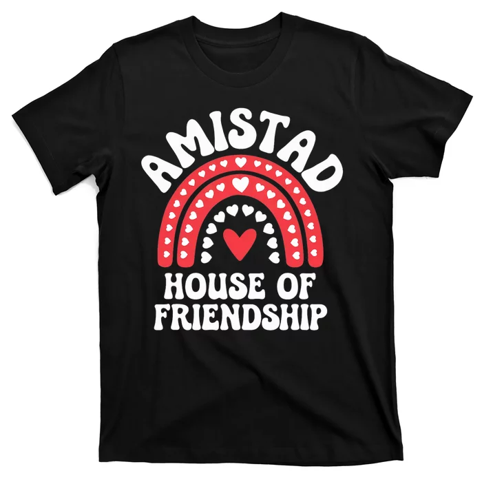 Amistad House Of Friendship Boho Heart Rainbow T-Shirt