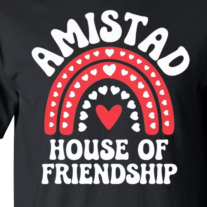 Amistad House Of Friendship Boho Heart Rainbow Tall T-Shirt