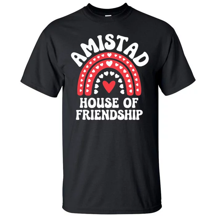 Amistad House Of Friendship Boho Heart Rainbow Tall T-Shirt