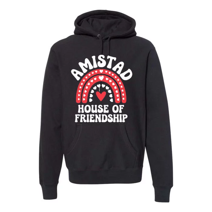 Amistad House Of Friendship Boho Heart Rainbow Premium Hoodie