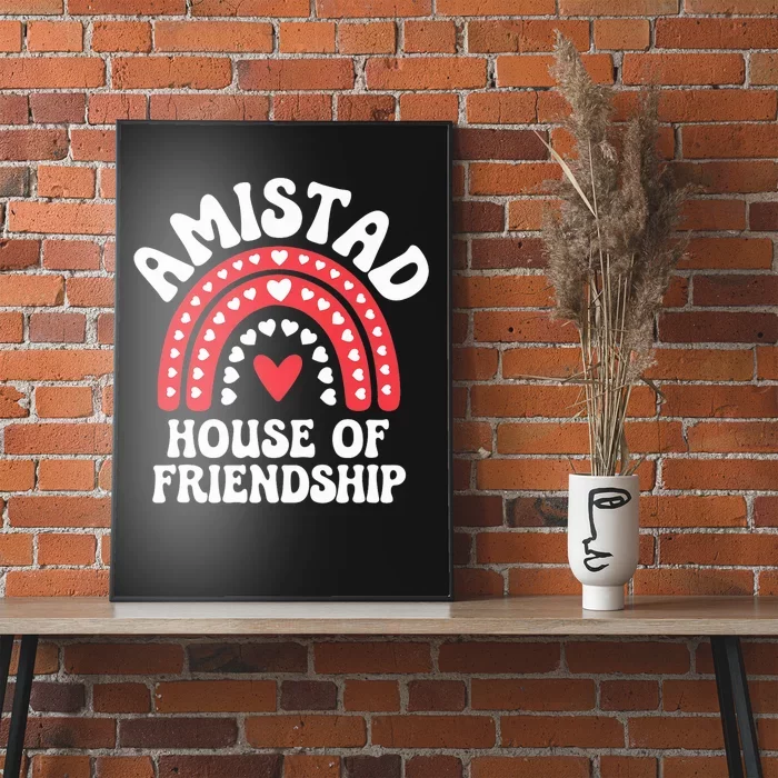 Amistad House Of Friendship Boho Heart Rainbow Poster