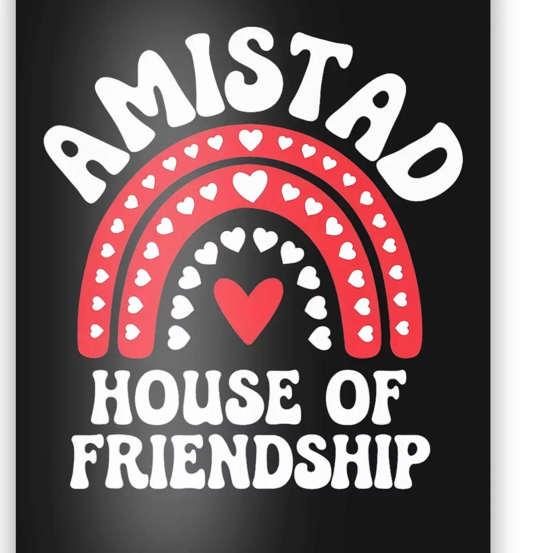 Amistad House Of Friendship Boho Heart Rainbow Poster