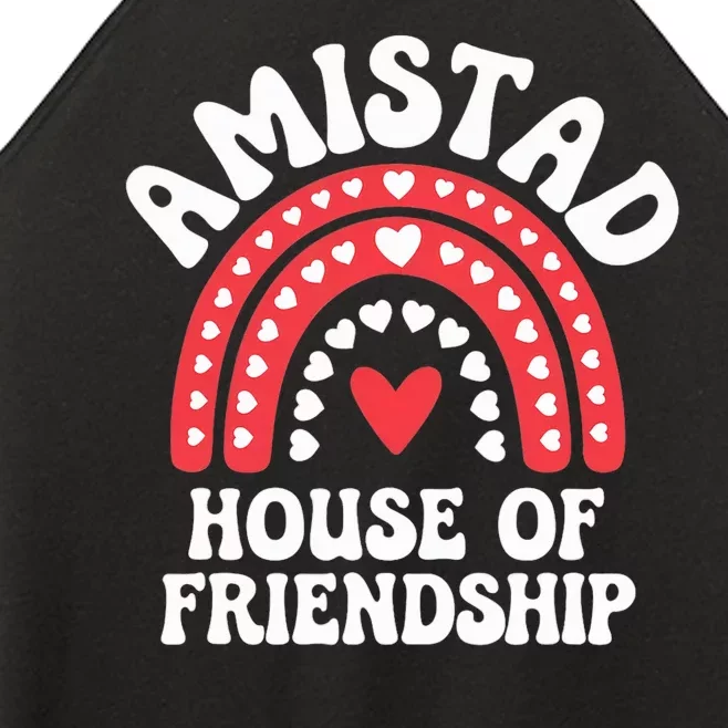 Amistad House Of Friendship Boho Heart Rainbow Women’s Perfect Tri Rocker Tank