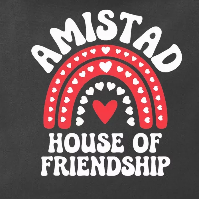 Amistad House Of Friendship Boho Heart Rainbow Zip Tote Bag