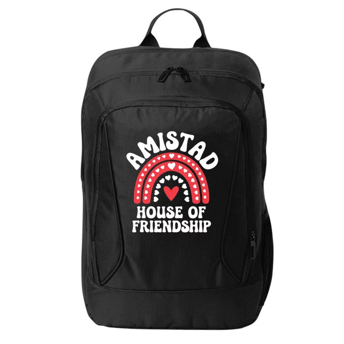 Amistad House Of Friendship Boho Heart Rainbow City Backpack