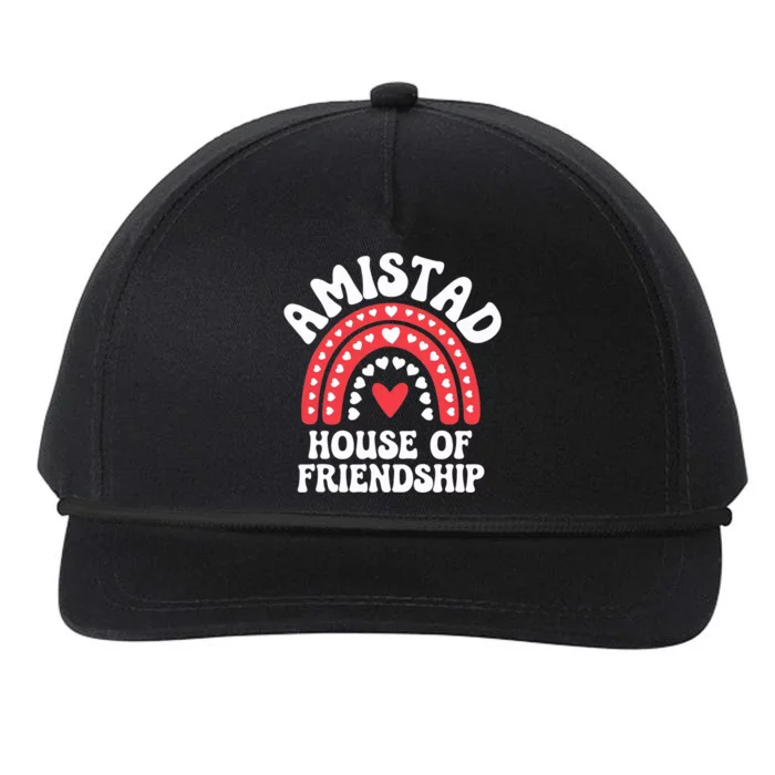 Amistad House Of Friendship Boho Heart Rainbow Snapback Five-Panel Rope Hat