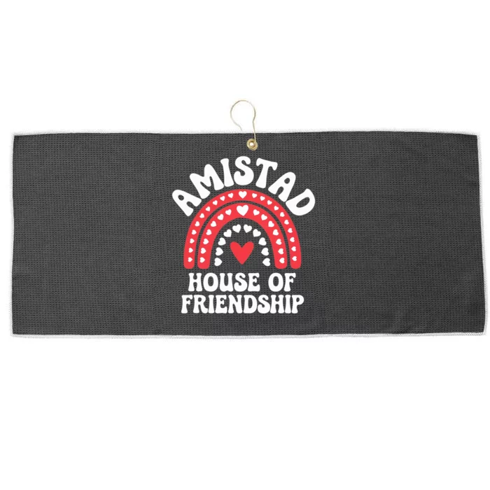 Amistad House Of Friendship Boho Heart Rainbow Large Microfiber Waffle Golf Towel