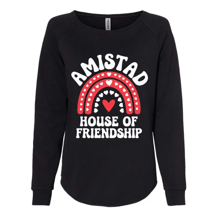 Amistad House Of Friendship Boho Heart Rainbow Womens California Wash Sweatshirt