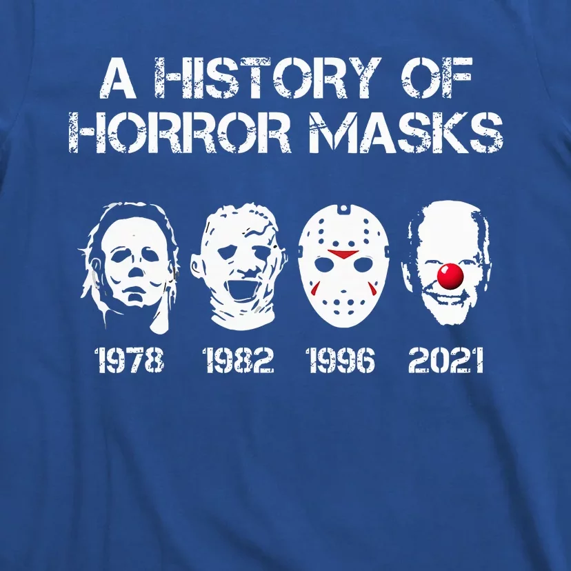 A History Of Horror Masks Halloween Funny Costume AntiBiden T-Shirt