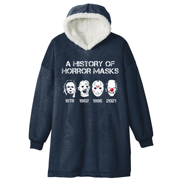 A History Of Horror Masks Halloween Funny Costume AntiBiden Hooded Wearable Blanket