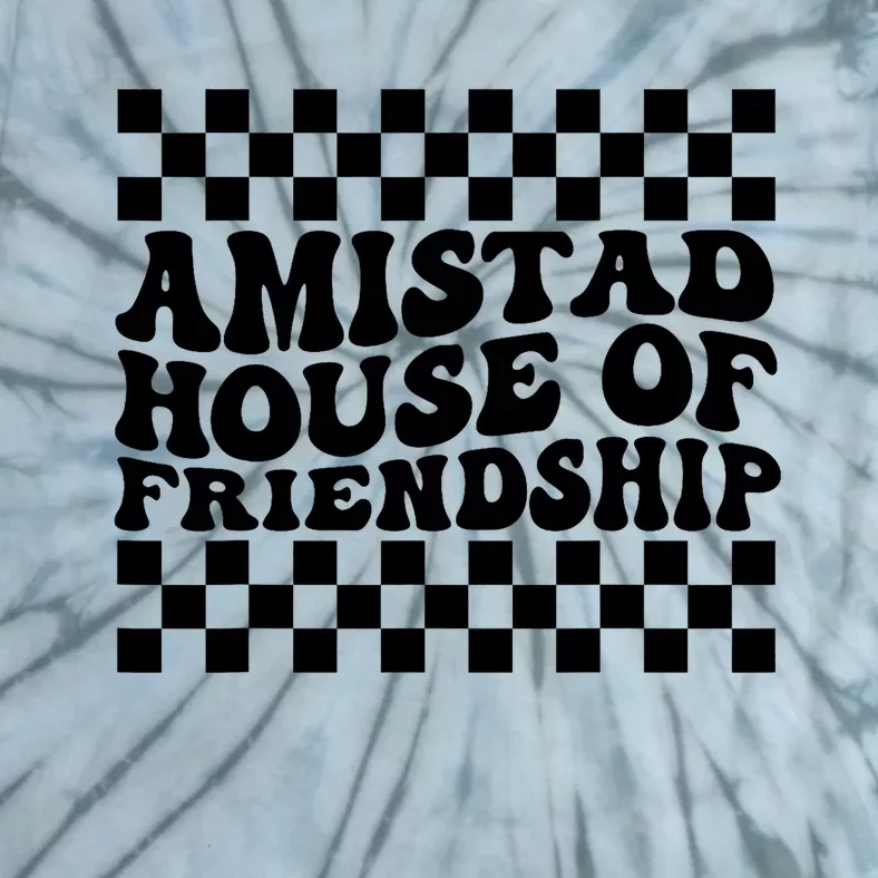 Amistad House Of Friendship Red Retro Groovy Social Amistad Tie-Dye T-Shirt