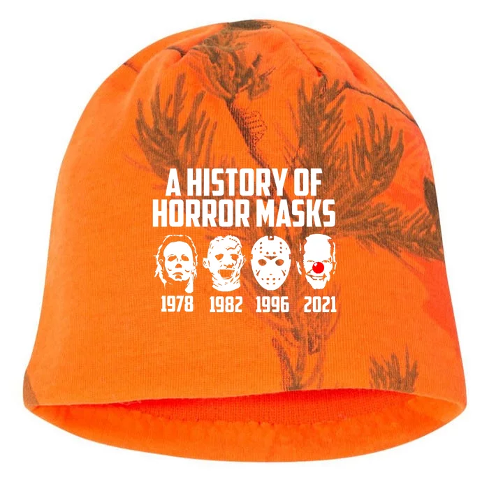 A History Of Horror Masks Halloween Funny Costume Anti Biden Kati - Camo Knit Beanie